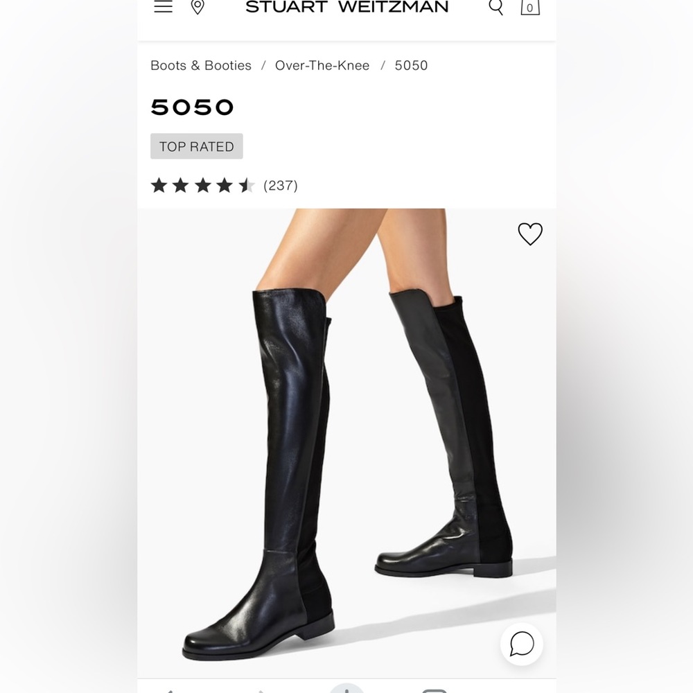 Stuart Weitzman 5050 black nappa boots